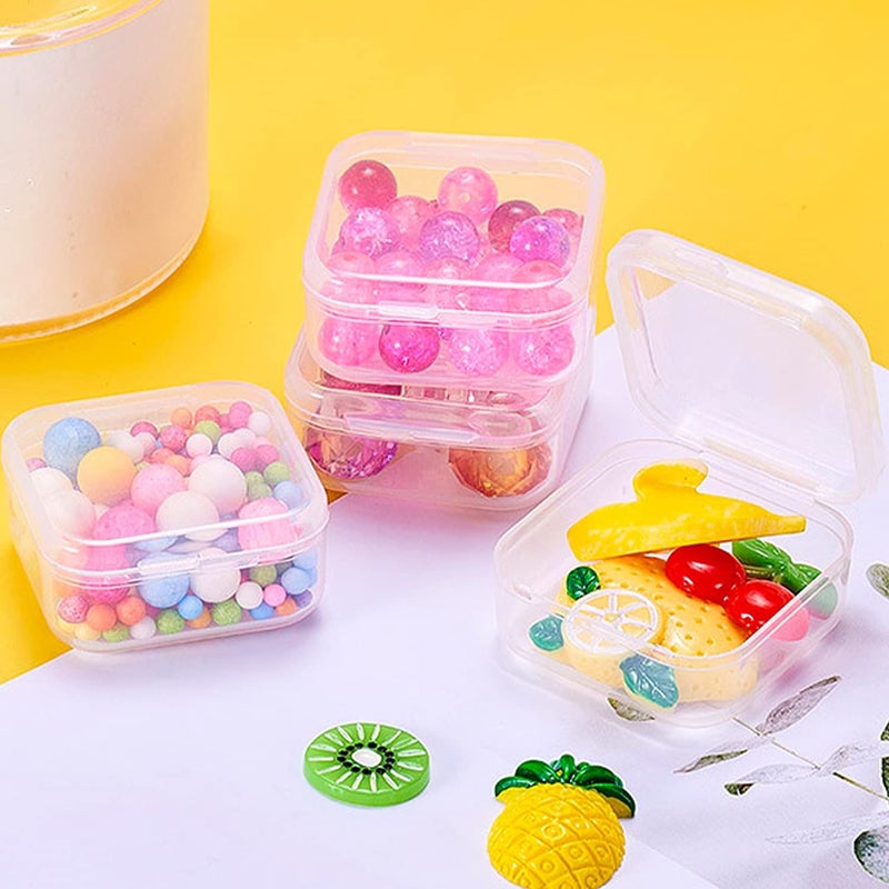Rocutus 24 Pack Small Clear Plastic Storage Containers with Lids,Beads Storage Box with Hinged Lid for Beads,Earplugs,Pins, Small Items, Crafts, Jewelry, Hardware (2.12 x 2.12 x 0.79 Inches) - Image 5